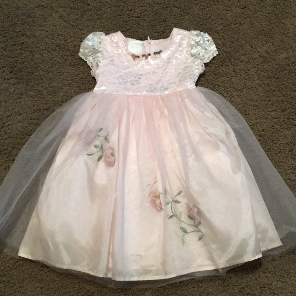 Jenny Annie Dots pink party dress Sz 2T